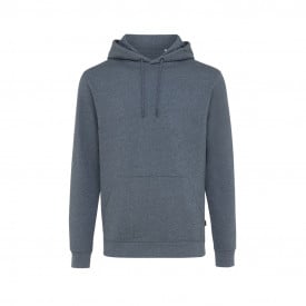 Iqoniq Torres gerecycled katoen hoodie ongeverfd-Heather navy