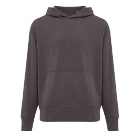Iqoniq Yoho gerecycled katoen relaxed hoodie-Antraciet