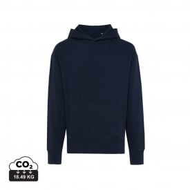 Iqoniq Yoho gerecycled katoen relaxed hoodie-Donkerblauw