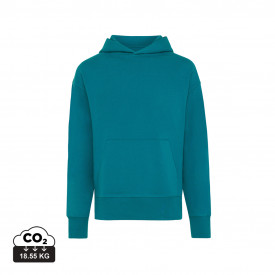 Iqoniq Yoho gerecycled katoen relaxed hoodie-Verdigris