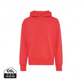 Iqoniq Yoho gerecycled katoen relaxed hoodie-Weelderig rood