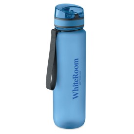 Isforden mark sportwaterfles RPET 1L-Transparant lichtblauw