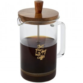 Ivorie koffipers 600ml - acaciahout en borosilicaatglas
