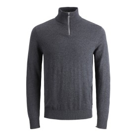 JACK&JONES Emilio Knit Half Zip-Dark grey melange