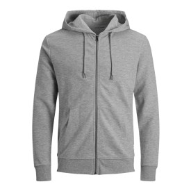 JACK&JONES Sweat Zip Hood-Light grey melange