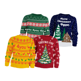 Feestelijke kersttrui in eigen ontwerp - acryl - unisex