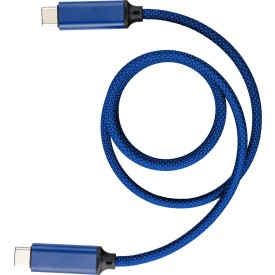 Janet Type-C oplaadkabel - nylon - 60W - verpakt in kartonnen doosje-Blauw
