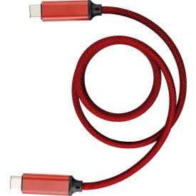 Janet Type-C oplaadkabel - nylon - 60W - verpakt in kartonnen doosje-Rood