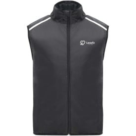 Jannu lichte unisex hardloopbodywarmer-Zwart