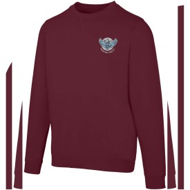 Jasper 280 g/m² unisex OCS gecertificeerde organische gerecyclede trui met ronde hals-Diep bordeauxrood