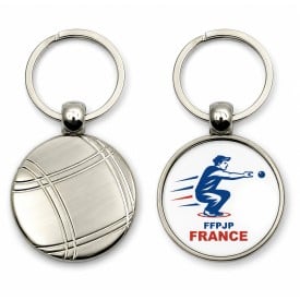 Metalen sleutelhanger jeu de boules - full colour bedrukt