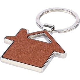 Jim huis sleutelhanger - gerecycled leer - 4.8 cm - verpakt in kartonnen sleeve