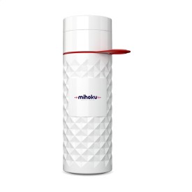 Join The Pipe Nairobi Ring Bottle White 500ml waterfles-Wit/rood