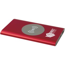 Juice type-C draadloze powerbank van 4000 mAh van gerecycled aluminium -Rood