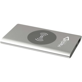 Juice type-C draadloze powerbank van 4000 mAh van gerecycled aluminium -Zilver
