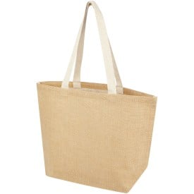 Juta draagtas - 12L - gelamineerde jute - extra stevige bodem