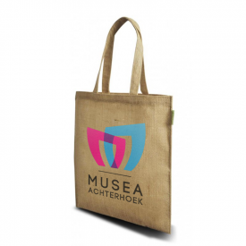 Beurstas 42 x 38 x 0 cm - jute - lange hengsels
