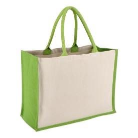 Jute-Katoen Tote OEKO-TEX® 42.5 x 19 x 32cm 320g/m²-Lichtgroen