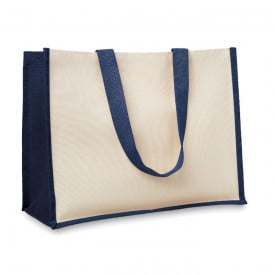 Jute/Canvas boodschappentas-Blauw