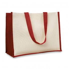 Jute/Canvas boodschappentas-Rood