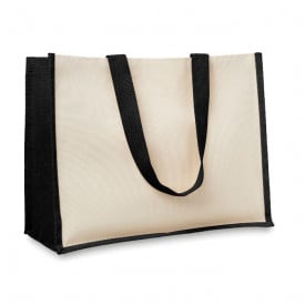 Jute/Canvas boodschappentas-Zwart
