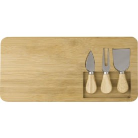 Kaasplank 38 x 19 cm - bamboe - 4-delig