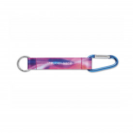 Karabijnhaak met full colour RPET band-Blauw