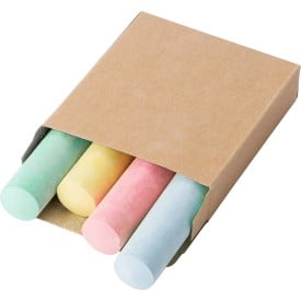 Kartonnen box met stoepkrijt - kalksteenpoeder - in cadeauverpakking