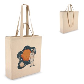 Draagtas naturel - 38 x 10 x 42cm - katoen - 140g/m2 - Oeko-Tex®