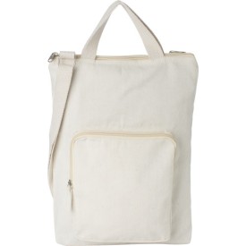 Katoenen (340 g/m2) laptoptas Iker-Khaki (écru)