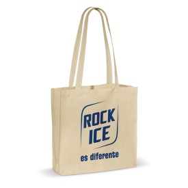 Katoenen shopper - katoen - 140g/m²- 40 x 35 x 10 cm - Oeko-tex - ecru - blokbodem en zijvouw