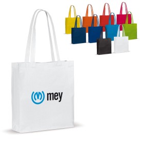 Katoenen shopper - katoen - 140g/m²- 38 x 42 x 10 cm - Oeko-tex - blokbodem en zijvouw
