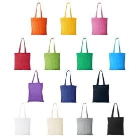 Madras draagtas - katoen - 140g/m² - 38 x 42 cm - lange hengsels