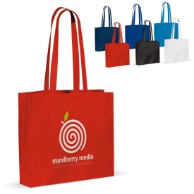 Katoenen shopper - katoen - 140g/m²- 40 x 35 x 10 cm - Oeko-tex - blokbodem en zijvouw