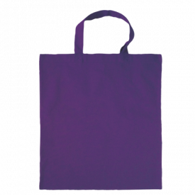 Katoenen draagtas gekleurd met korte hengsels 136 gr/m2-Paars