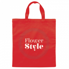 Katoenen draagtas gekleurd met korte hengsels 136 gr/m2-Rood