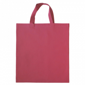 Katoenen draagtas gekleurd met korte hengsels 136 gr/m2-Roze