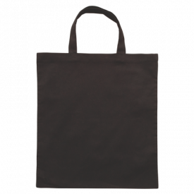 Katoenen draagtas gekleurd met korte hengsels 136 gr/m2-Zwart
