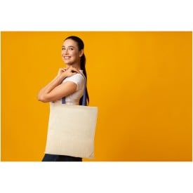 Nevada draagtas - katoen - 100g/m² - 38 x 42 cm - lange gekleurde hengsels