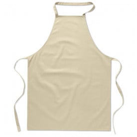 Katoenen keukenschort voor in de keuken-Beige-Zonder opdruk
