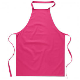 Katoenen keukenschort voor in de keuken-Fuchsia-Zonder opdruk