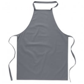 Katoenen keukenschort voor in de keuken-Grijs-Zonder opdruk