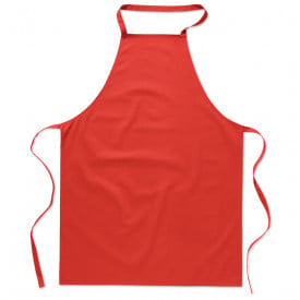 Katoenen keukenschort voor in de keuken-Rood-Zonder opdruk