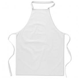 Katoenen keukenschort voor in de keuken-Wit-Zonder opdruk