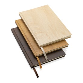 Kavana notitieboek - A5 - papier - 80 vellen - gelinieerd - houten print - hardcover