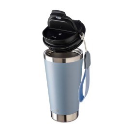 Kayla thermosfles 500ml - gerecycled RVS - dubbelwandig - draagriem