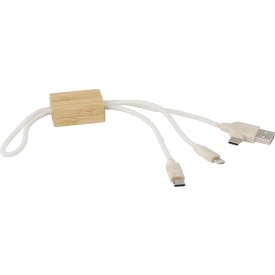 Keegan sleutelhanger - bamboe en katoen - 3 in 1 oplader