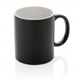 Keramische classic mok-Zwart, wit