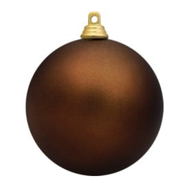 Kerstbal kunststof 8cm-Mocha