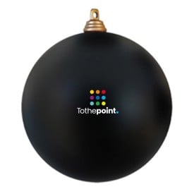 Kerstbal kunststof 8cm-Zwart
